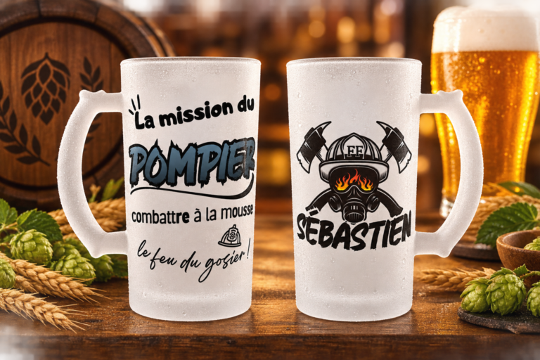 Chope bière pompier